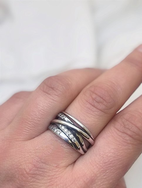 Серебряное кольцо с цирконием (33454910) 1