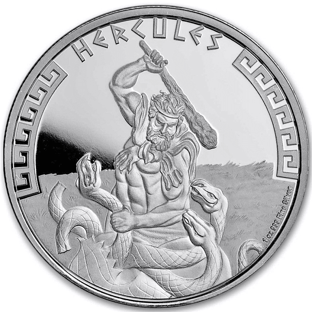 Серебряная монета 1oz Герои Греческой Мифологии: Геракл 2 доллара 2023 Ниуэ (31572713) 0