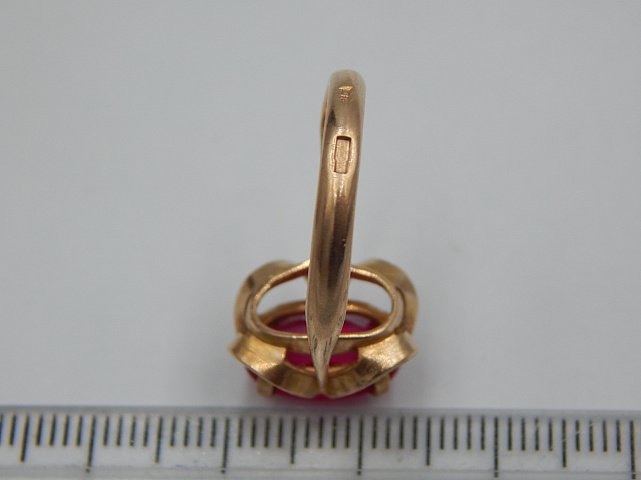Кольцо из красного золота с корундом (28173603) 6