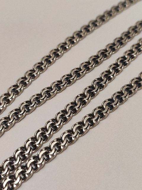 Серебряная цепь с плетением Бисмарк (33965469) 1