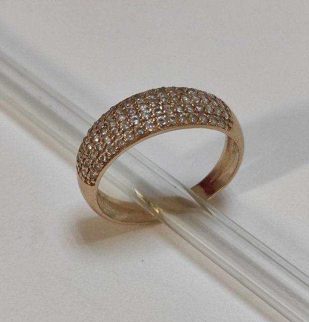 Кольцо из красного золота с цирконием (33966928) 1