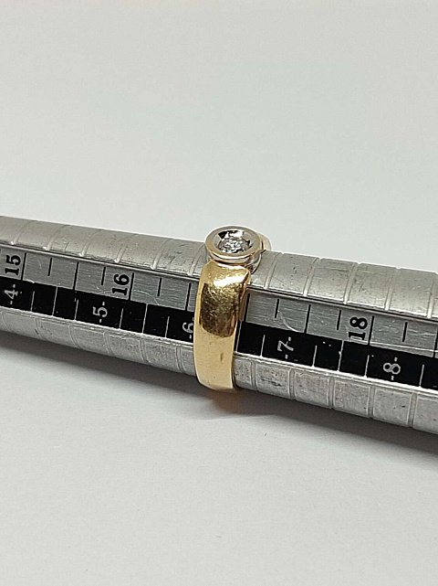 Кольцо из желтого и белого золота с бриллиантом (-ми) (31625963) 5