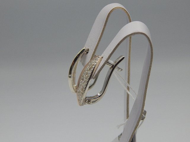 Срібні сережки з позолотою та цирконієм (32212715) 1