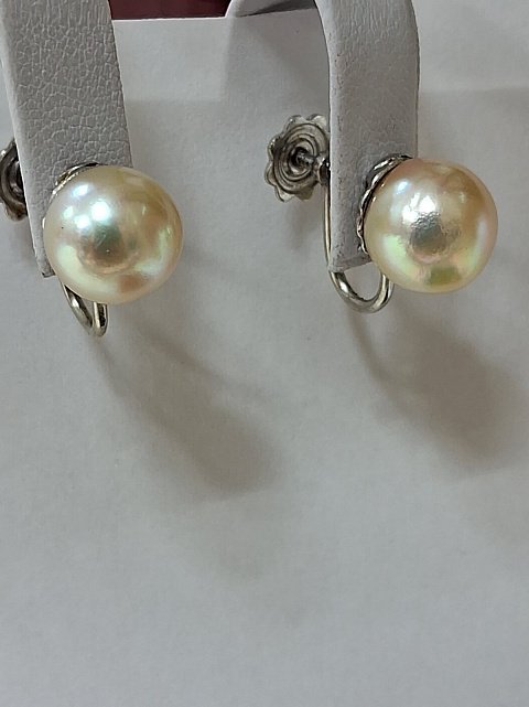 Сережки з білого золота з перли (31387836) 4