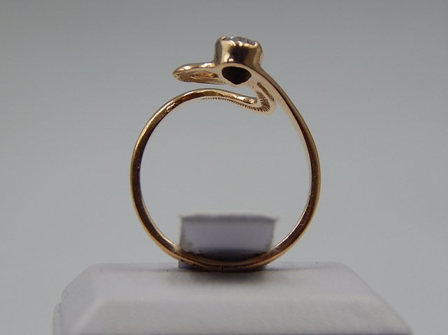 Кольцо из красного и желтого золота с цирконием (32794403) 4