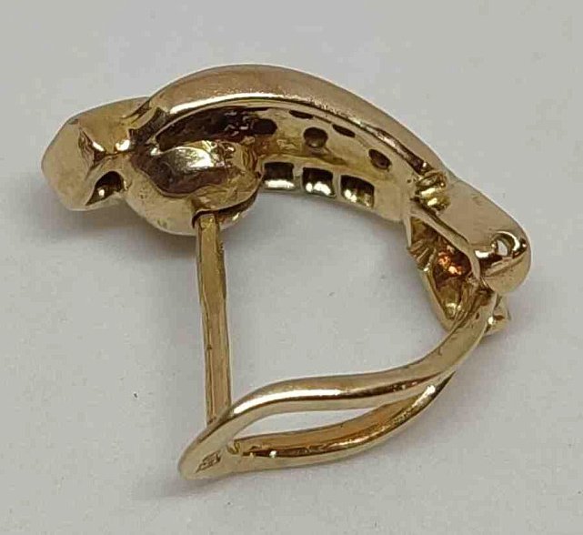 Сережки з жовтого золота з сапфіром і діамантом (-ми) (28449956) 3
