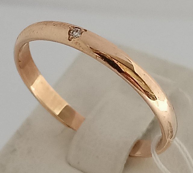 Обручальное кольцо из красного золота с бриллиантом (-ми) (33716806)  2
