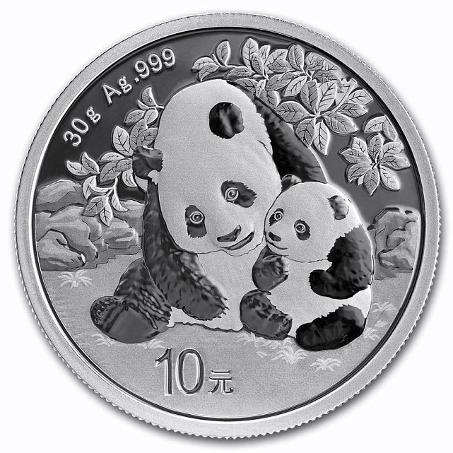 Серебряная монета 30g Китайская Панда 10 юань 2024 Китай (MD Premier + PCGS FirstStrike) (33075219) 0