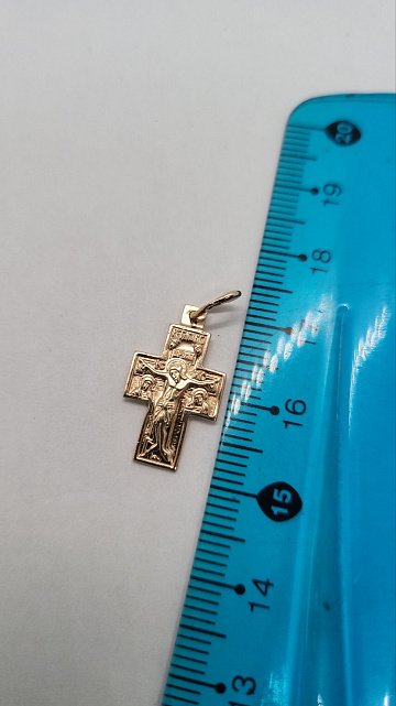 Підвіс-хрест з червоного золота (33210921) 2