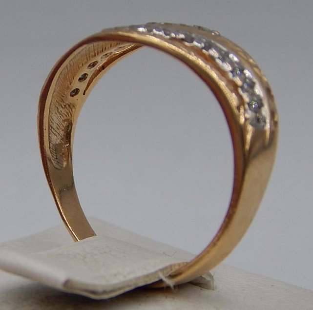 Кольцо из красного и белого золота с цирконием (29883502)  4