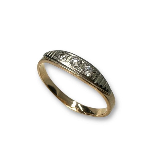 Кольцо из красного и белого золота с цирконием (31844995) 0