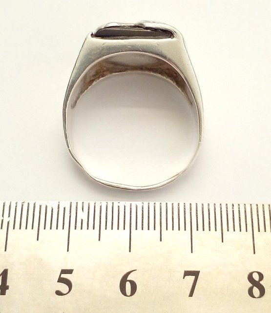 Срібний перстень з оніксом і цирконієм (33639942) 4