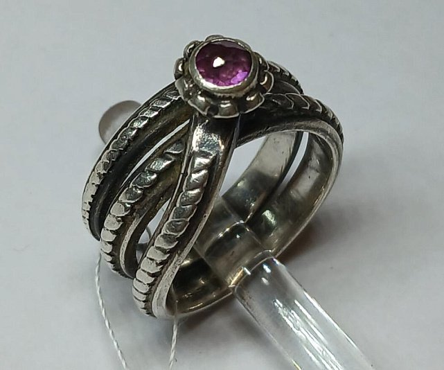 Серебряное кольцо с цирконием (33671920) 1
