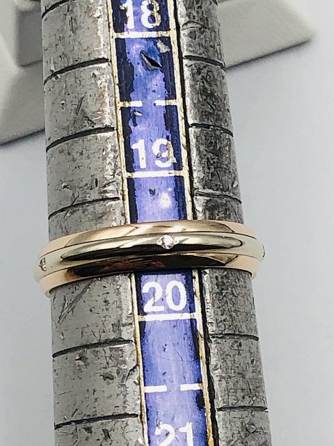 Обручальное кольцо из красного и белого золота с цирконием (33615842) 2