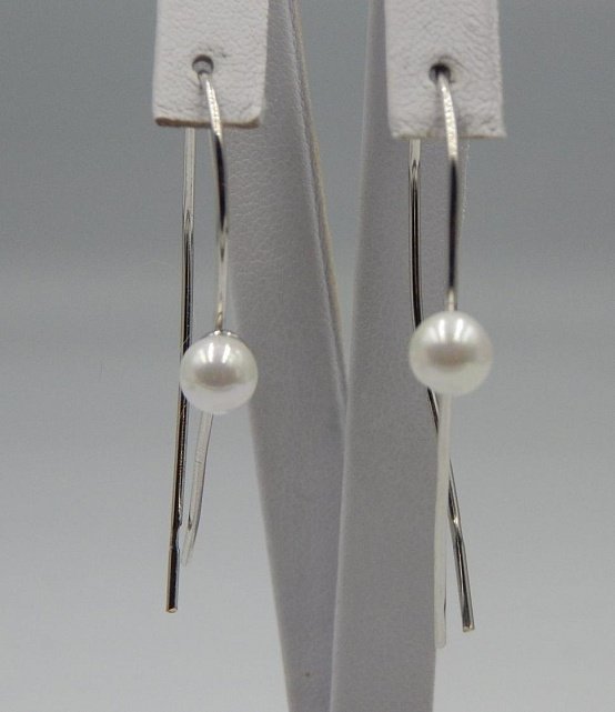 Срібні сережки з перлами (33002260) 0