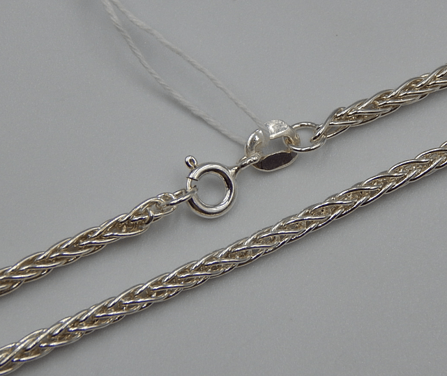 Серебряная цепь с плетением Колосок (32202658) 0