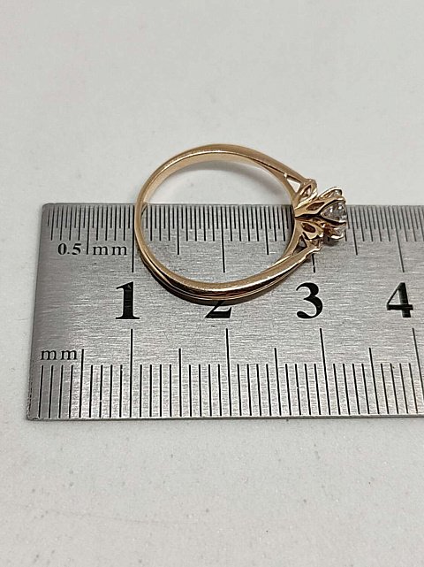 Кольцо из красного золота с цирконием (32312045) 6