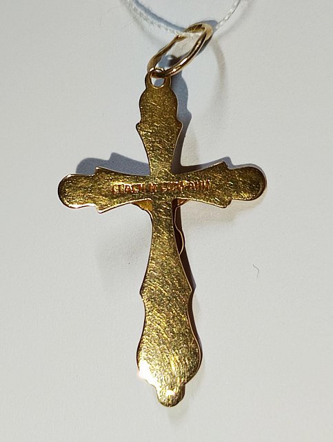Підвіс-хрест з червоного золота (33679235) 2