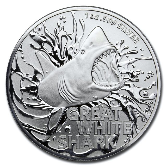 Серебряная монета 1oz Большая Белая Акула 1 доллар 2021 Австралия (29127907) 4