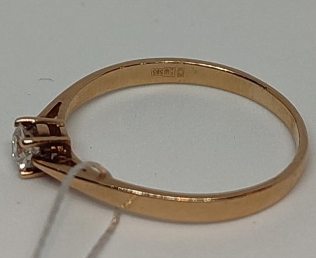 Кольцо из красного золота с бриллиантом (-ми) (27417875) 4