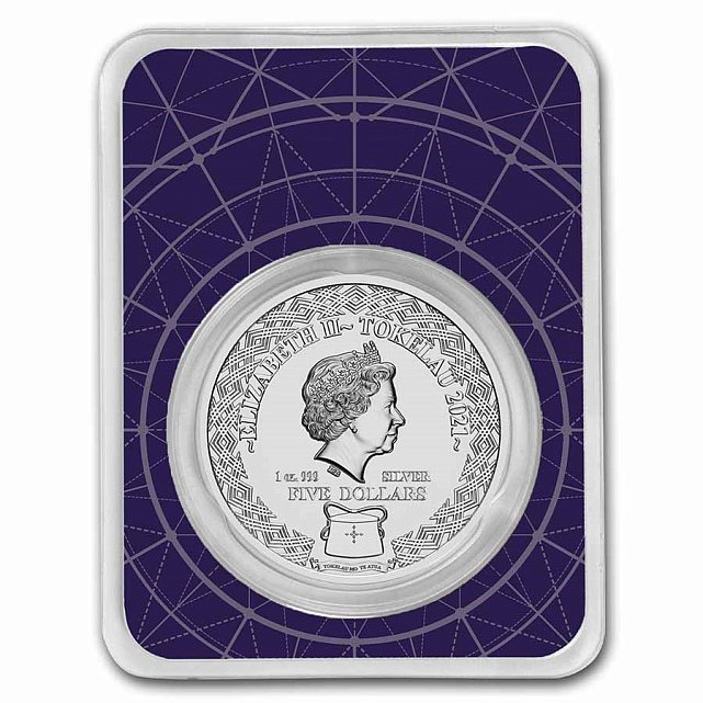 Серебряная монета 1oz Рак 5 долларов 2021 Токелау (29127950) 3