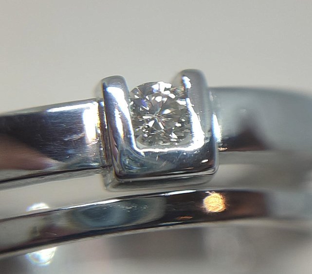Кольцо из белого золота с бриллиантом (-ми) (29786510) 7