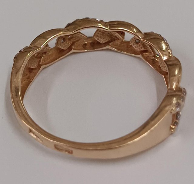 Кольцо из красного золота с цирконием (32769054)  3