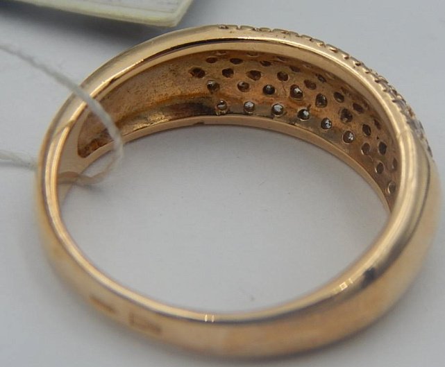 Кольцо из красного золота с цирконием (30507601) 3