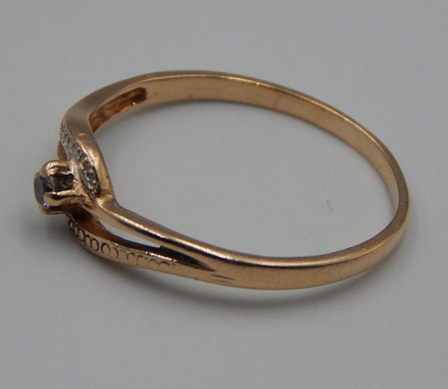 Кольцо из красного золота с цирконием (32987007) 4