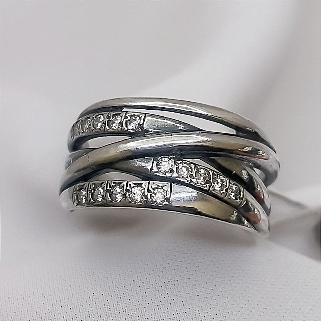 Серебряное кольцо с цирконием (33454910) 3