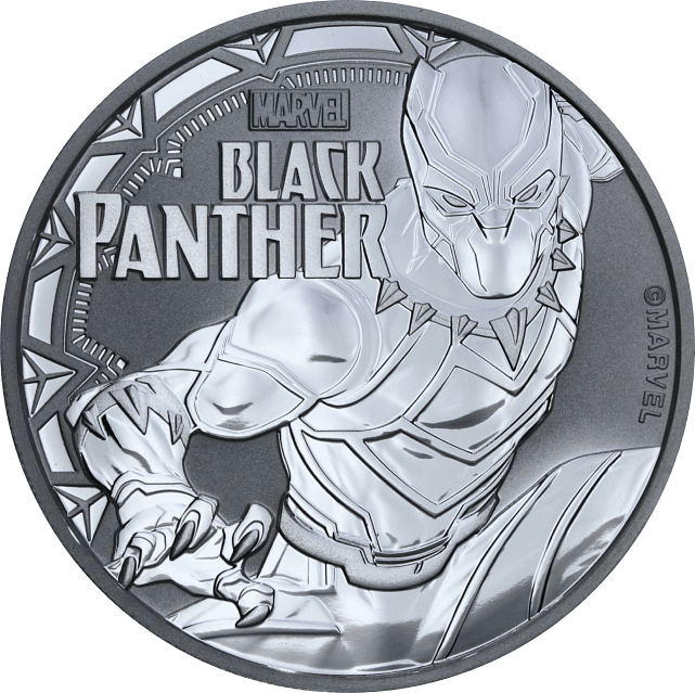 Серебряная монета 1oz Черная Пантера 1 доллар 2018 Тувалу (29127611) 0