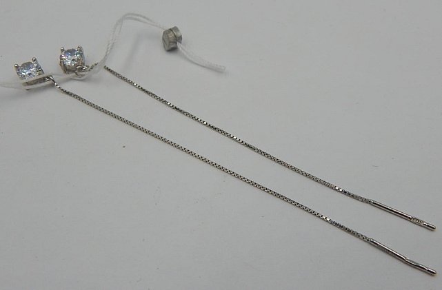 Серебряные серьги с цирконием (30500491) 0