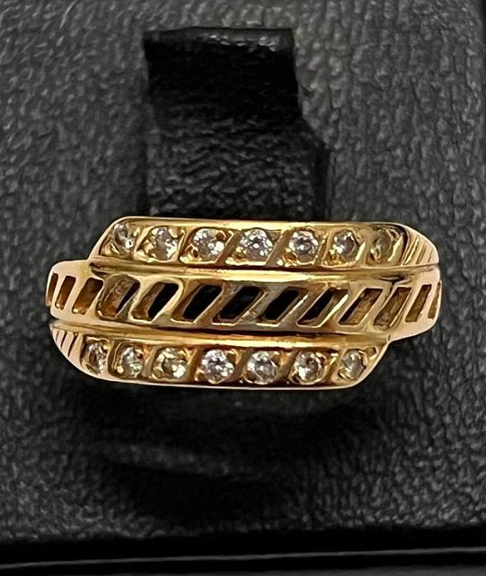 Кольцо из красного золота с цирконием (33064230)  0