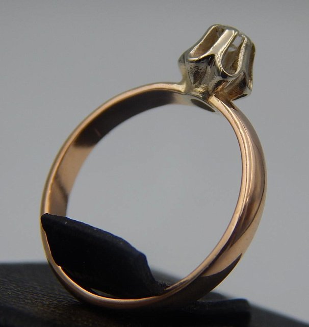 Кольцо из красного и белого золота с бриллиантом (-ми) (30711611) 2