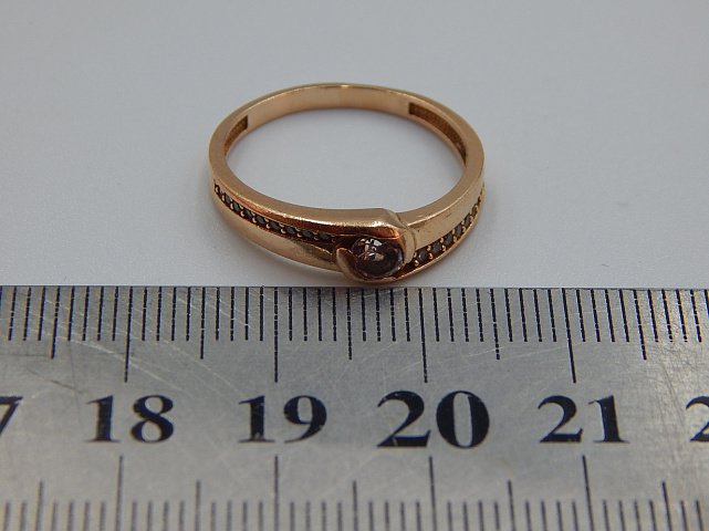 Кольцо из красного золота с цирконием (30808209) 5