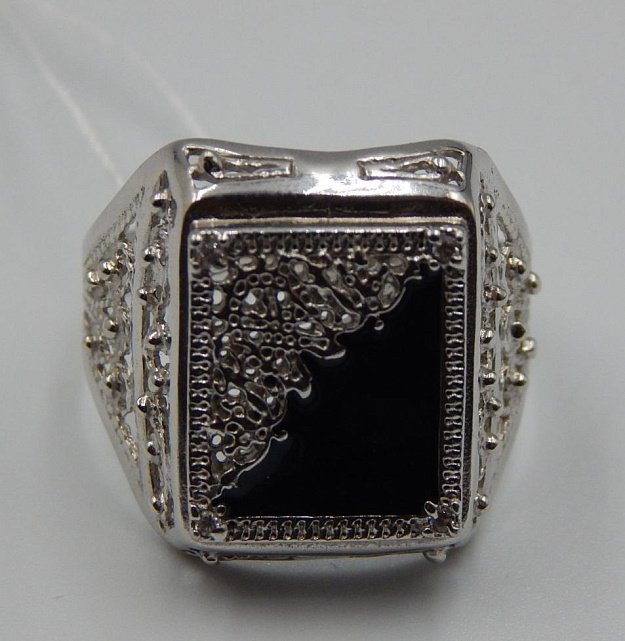 Серебряный перстень с эмалью и цирконием (30816361) 2