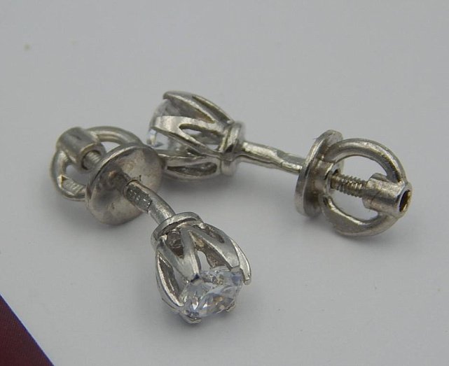 Серебряные серьги с цирконием (30508791) 2