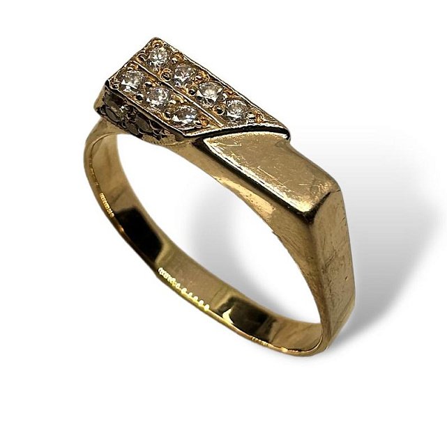 Перстень з червоного золота з цирконієм (32946210) 1