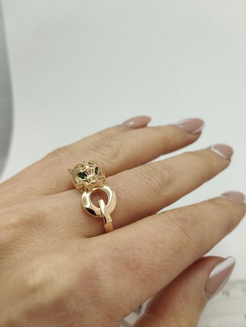 Кольцо из красного золота с цирконием (33747150) 3