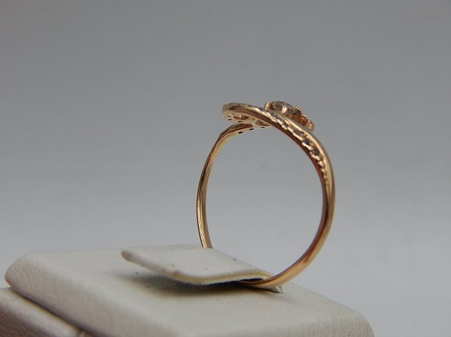 Кольцо из красного золота с цирконием (30539249) 3