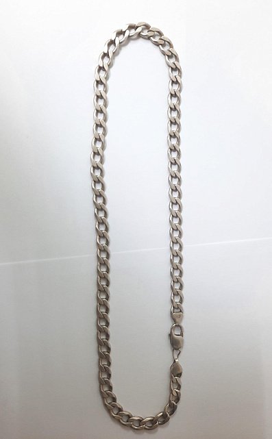 Серебряная цепь с плетением панцирное (33897952) 4