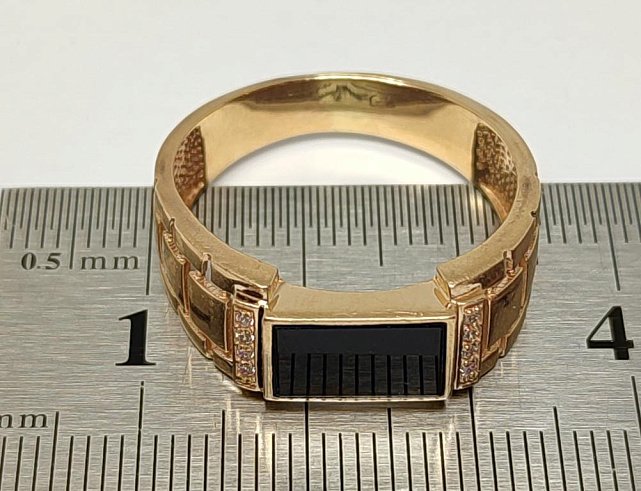 Перстень из красного золота с цирконием (33672012)  4