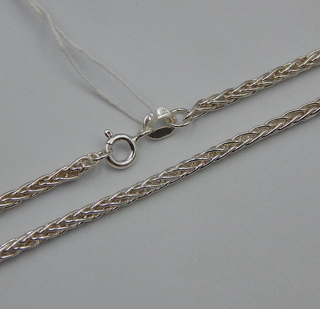 Серебряная цепь с плетением Колосок (32196363) 0