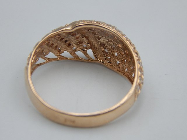 Кольцо из красного золота с цирконием (28354752) 5