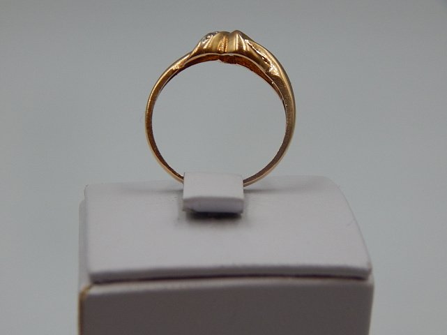 Кольцо из красного и белого золота с цирконием (31380719)  3
