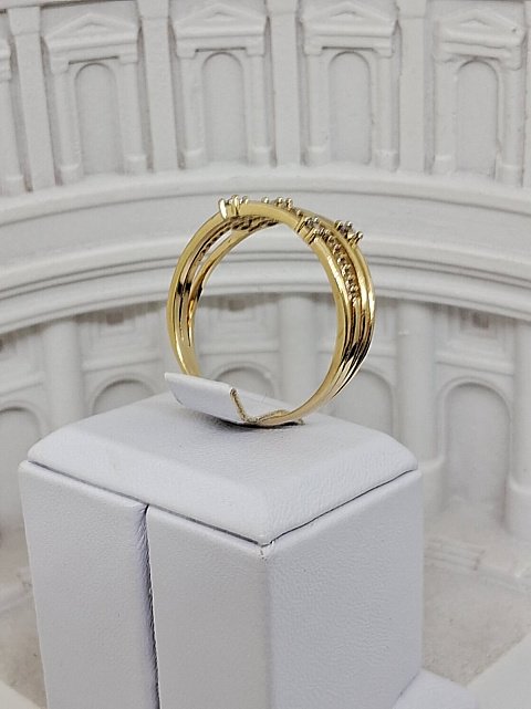Кольцо из желтого золота с цирконием (32357759) 2