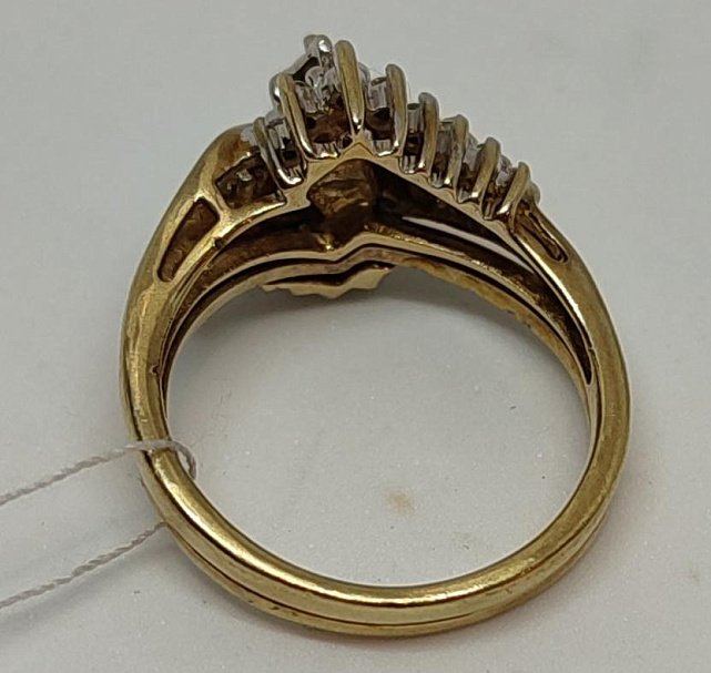Кольцо из красного и белого золота с бриллиантом (-ми) (27417288) 7