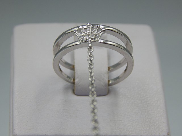 Серебряное кольцо с цирконием (32539516) 2