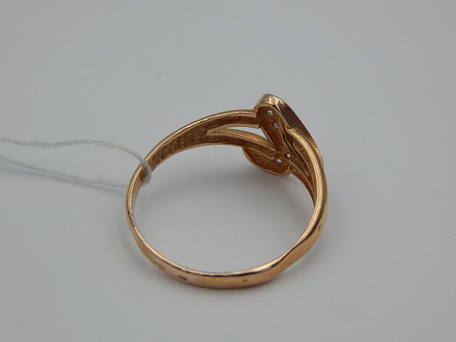 Кольцо из красного и белого золота с цирконием (29802381) 5