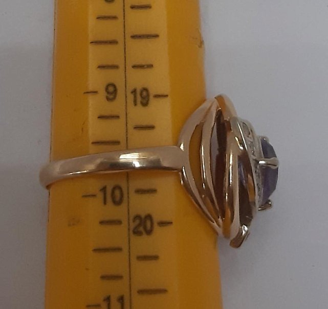 Кольцо из красного и белого золота с цирконием (33821837) 3